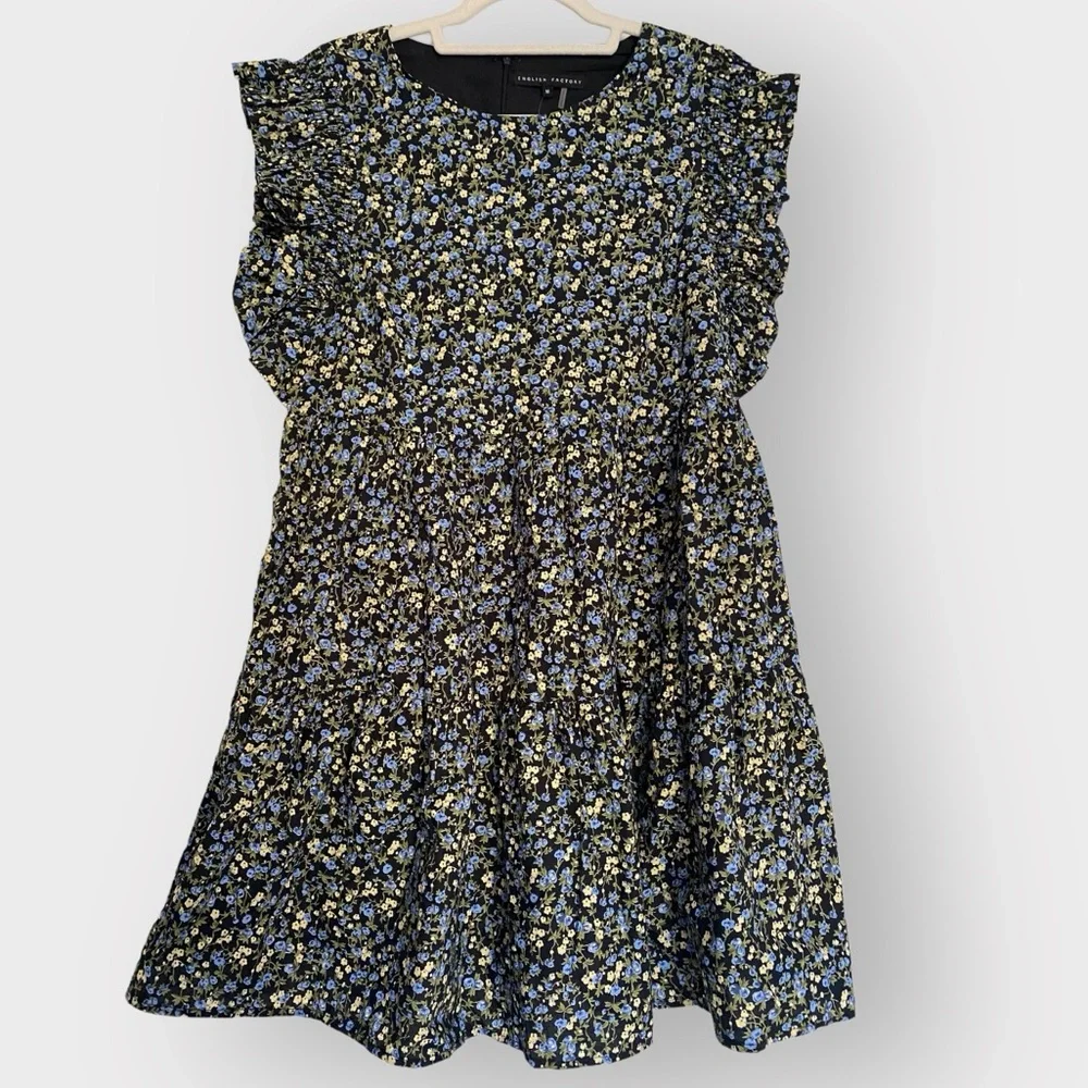 NWT English Factory Floral Ruffled Babydoll Dress | Medium - Picture 4 of 8